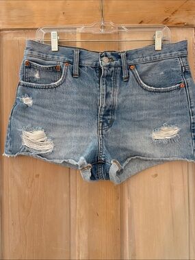 Madewell Distressed Denim Women’s Shorts - Light Blue
